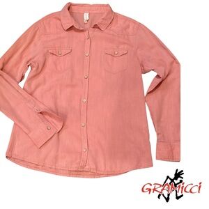 Gramicci Organic‎ Cotton Blush Color Button Down Shirt Size XL